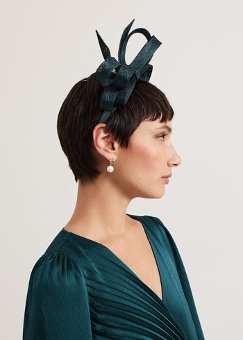 Phase Eight Teal Oversized Bow Hats Turquoise Canada | MRQOKX-340